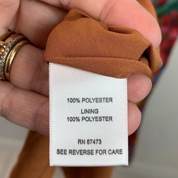 Just… Taylor faux wrap flutter sleeve tribal floral chiffon maxi dress lined EUC - Picture 13 of 14